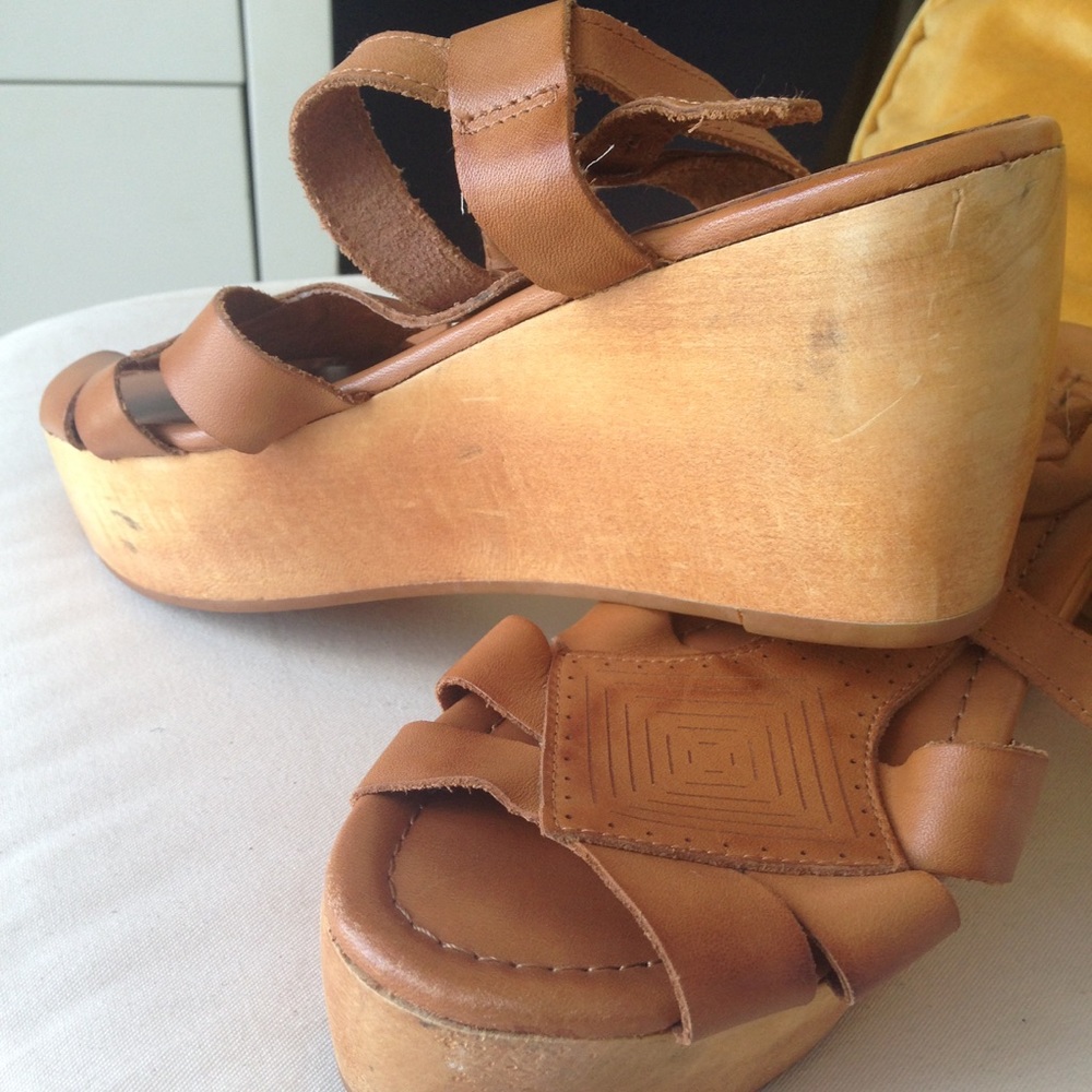 Leather Wood Madewell Wedges - Picture 4 of 8